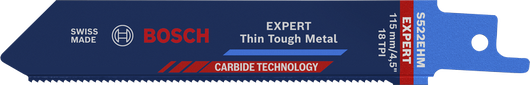 Bosch EXPERT Thin Tough Metal S 522 EHM reciprocating saw blade.
