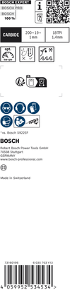 Bosch EXPERT Thin Tough Metal S 1022 EHM reciprocating saw blade.