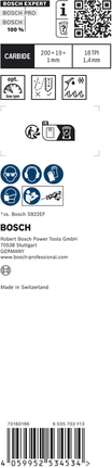 EXPERT ‘Thin Tough Metal’ S 1022 EHM Reciprocating Saw Blade 1-pc Bosch EXPERT Thin Tough Metal S 1022 EHM reciprocating saw blade.