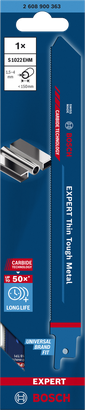 Bosch EXPERT Thin Tough Metal S 1022 EHM reciprocating saw blade.