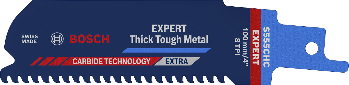Bosch EXPERT Thick Tough Metal S 555 CHC saw blade for thick metal.