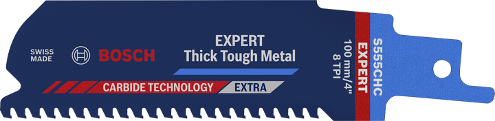 Bosch EXPERT Thick Tough Metal S 555 CHC saw blade for thick metal.