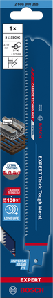 EXPERT Thick Tough Metal S1155CHC Reciprocating Saw Blade 1-pc Bosch EXPERT Thick Tough Metal S1155CHC reciprocating saw blade.