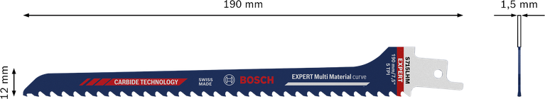 EXPERT Wood with Metal S715LHM Reciprocating Saw Blade 1-pc Bosch EXPERT S715LHM wood and metal reciprocating saw blade.