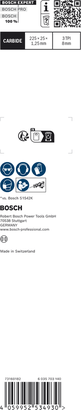EXPERT Tough Wood S1142KHM Bosch EXPERT Tough Wood reciprocating saw blade 225mm.