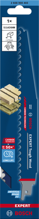 EXPERT ‘Tough Wood’ S 1142 KHM Reciprocating Saw Blade 1-pc Bosch EXPERT Tough Wood S 1142 KHM reciprocating saw blade.