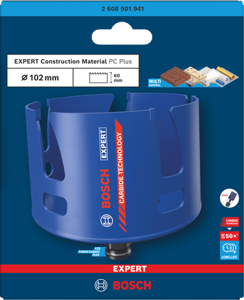 Bosch 102×60 mm hole saw.