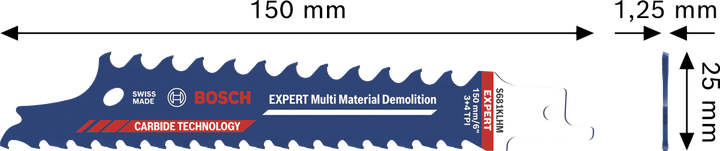 EXPERT Multi Material Demolition S681KLHM Bosch EXPERT Multi Material Demolition S681KLHM blade, 150mm.