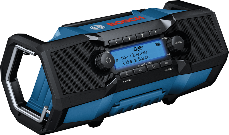 Bosch GPB18V-3SC jobsite radio with Bluetooth.