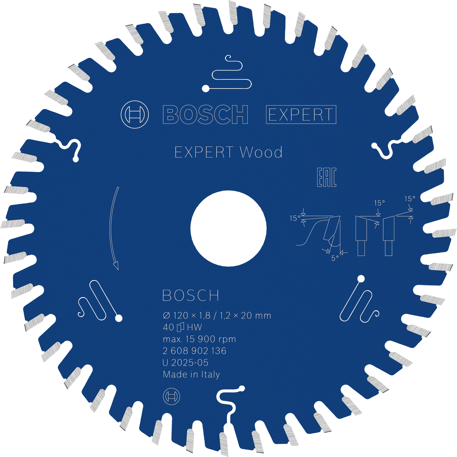 Bosch EXPERT Wood Circular Saw Blade 120mm T40.