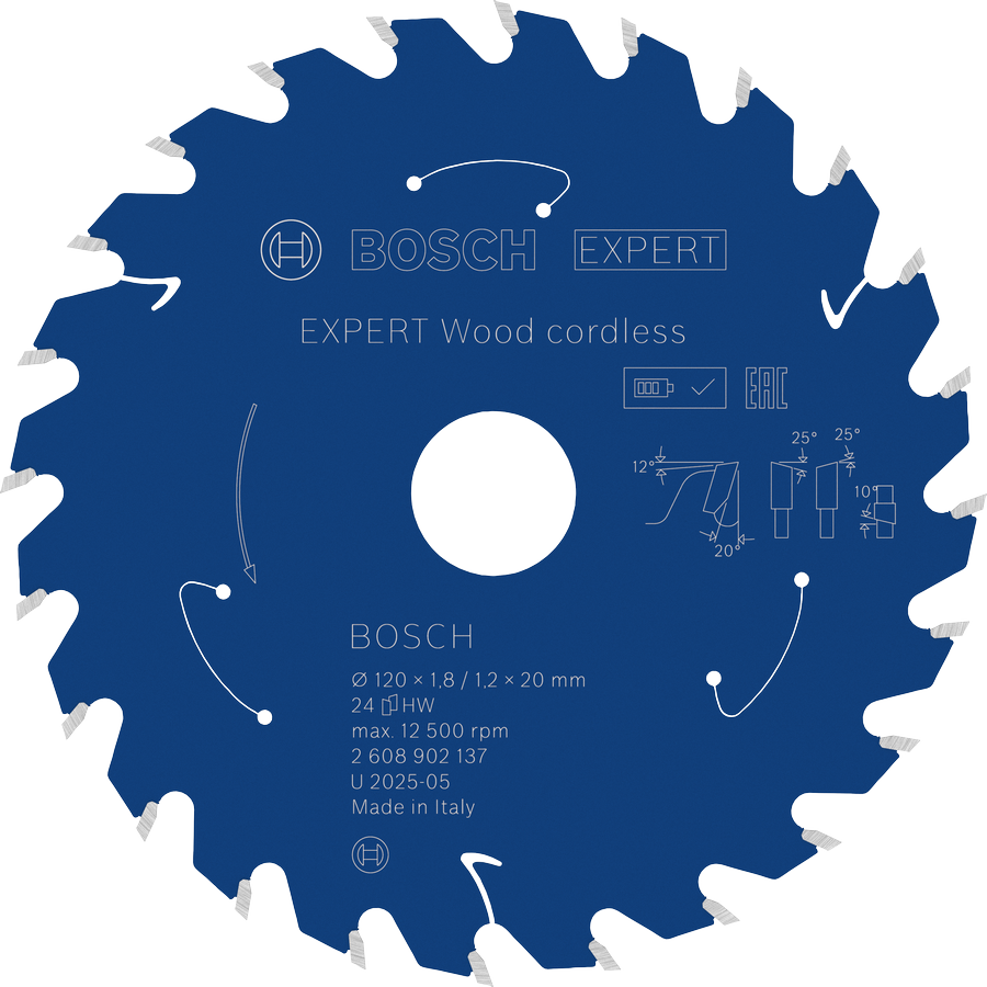 Bosch EXPERT Wood cordless Circular Saw Blade, 24 teeth.