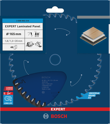 Bosch EXPERT Laminated Panel 165 mm circular saw blade.