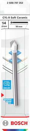 Bosch CYL-9 Soft Ceramic 14 mm 90 mm drill bit.