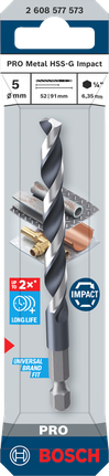 Bosch PRO Metal HSS-G Impact Twist Drill Bit 5 mm.
