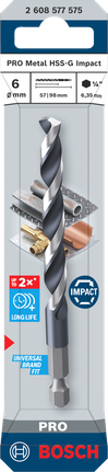 Bosch PRO Metal HSS-G Impact Twist Drill Bit 6 mm.