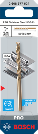 Bosch 4.76×89 mm HSS-Co drill bit.