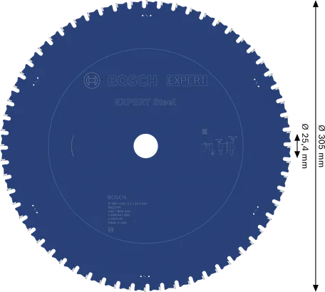 EXPERT Steel Bosch EXPERT Steel Circular Saw Blade 305mm T60.