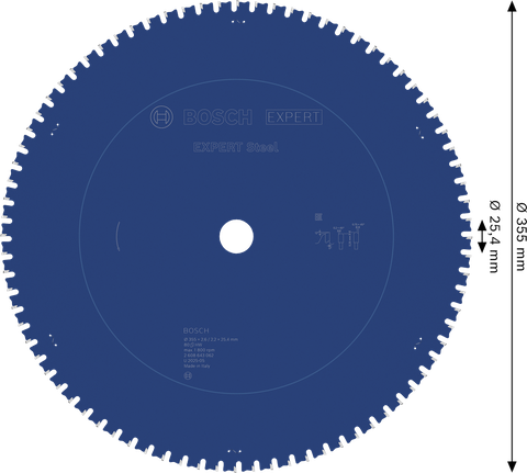 EXPERT Steel Circular Saw Blade, 355 x 2.6/2.2 x 25.4 mm, T80 Bosch EXPERT Steel circular saw blade 355mm T80.
