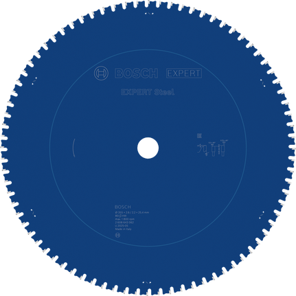 EXPERT Steel Circular Saw Blade, 355 x 2.6/2.2 x 25.4 mm, T80 Bosch EXPERT Steel circular saw blade T80 for metal cutting.
