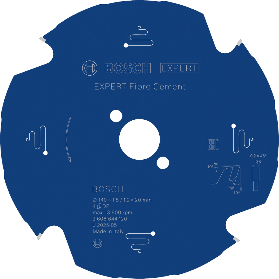 Bosch EXPERT Fibre Cement circular saw blade for fibre cement.