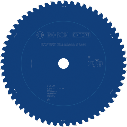 EXPERT Stainless Steel Circular Saw Blade, 305 x 2.5/2.2 x 25.4 mm, T60 Bosch EXPERT Stainless Steel Circular Saw Blade, 305 mm.