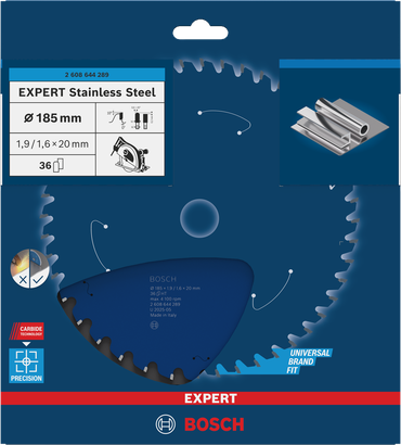EXPERT Stainless Steel Bosch EXPERT Stainless Steel circular saw blade 185×1.9/1.6×20 mm T36.
