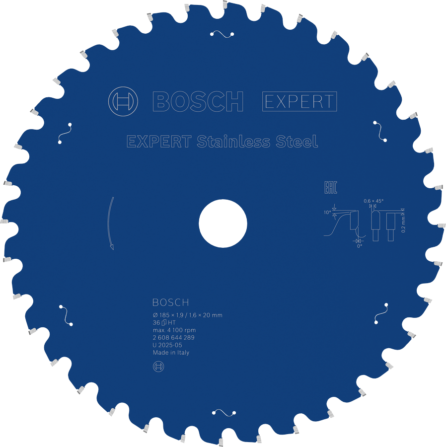 Bosch EXPERT Stainless Steel circular saw blade, 36 teeth.