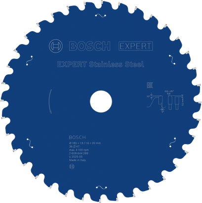 EXPERT Stainless Steel Bosch EXPERT Stainless Steel circular saw blade, 36 teeth.