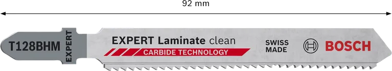 Bosch EXPERT Laminate Clean T128BHM carbide jigsaw blade.