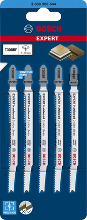 Bosch EXPERT Hardwood 2-side clean T308BF jigsaw blade set.