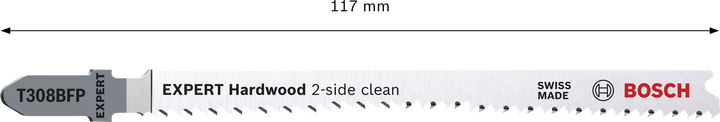 EXPERT Hardwood 2-side clean T308BFP Bosch EXPERT Hardwood 2-side clean T308BFP jigsaw blade.