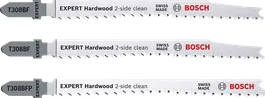 Bosch EXPERT Hardwood 2-side clean jigsaw blade set, 3 pieces.