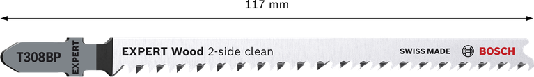 EXPERT Wood 2-side clean T308BP Jigsaw Blade, 3 pcs Bosch EXPERT Wood 2-side clean T308BP jigsaw blade.