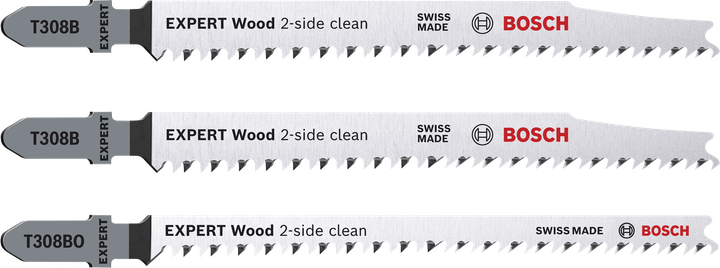 Bosch EXPERT Wood 2-side clean Jigsaw Blade Set, 3 pcs.