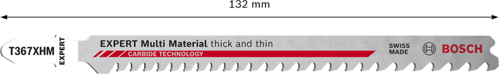 Bosch EXPERT Multi Material T367XHM carbide jigsaw blade.
