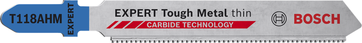 EXPERT Tough Metal thin T118AHM Bosch EXPERT Tough Metal T118AHM jigsaw blade, carbide teeth.