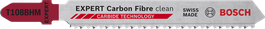 Bosch EXPERT Carbon Fibre jigsaw blade with carbide teeth.