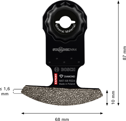 Bosch EXPERT MATI 68 RSD4 diamond corner blade.