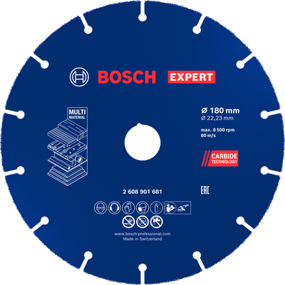 Bosch EXPERT Carbide Multi Wheel Cutting Disc 180 mm.