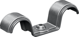 Bosch double conduit strap, metal clamp for pipe fixing.