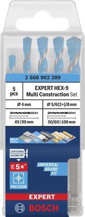 Bosch EXPERT HEX-9 Multi Construction drill bit set 5 pcs.