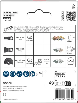 Bosch tiling blade set 3 pcs.