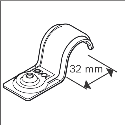 Metal cable clamp 32mm.