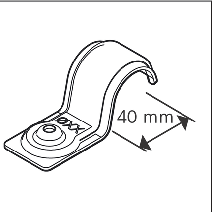 Metal cable clamp 40 mm.