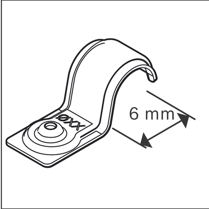 Metal cable clamp 6mm.