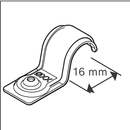 Metal cable clamp 16mm.
