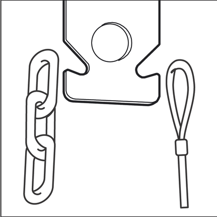 Ceiling hanger chain slot.