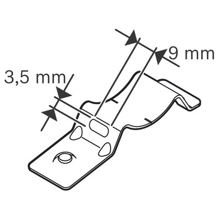 Cable tie mount dimensions.