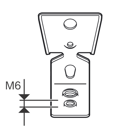 M6 threaded metal hanger.