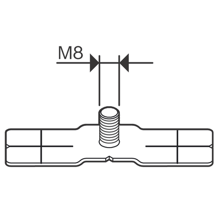 M8 threaded metal hanger.